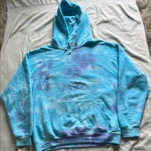 Blue and Purple Tie-Dye Hoodie